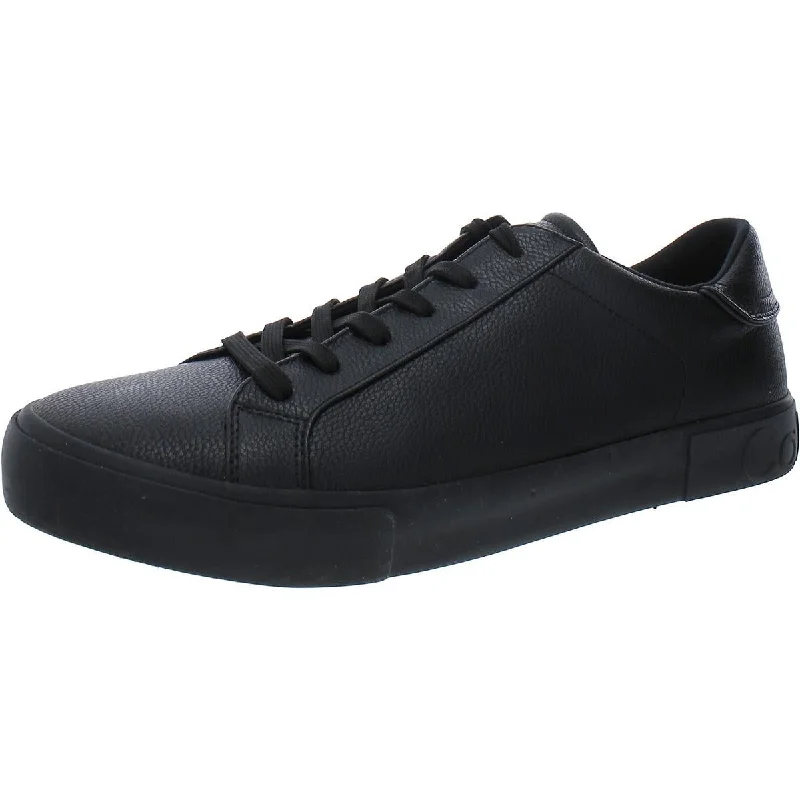 Athletic shoes with plush midsoles -Calvin Klein Mens REON Faux Leather Lace up Casual And Fashion Sneakers