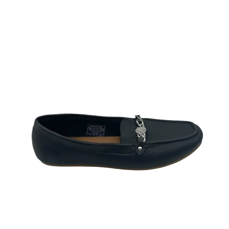 comfortable flats for leisure-BLACK SHOES FLATS by NAUTICA Size:9