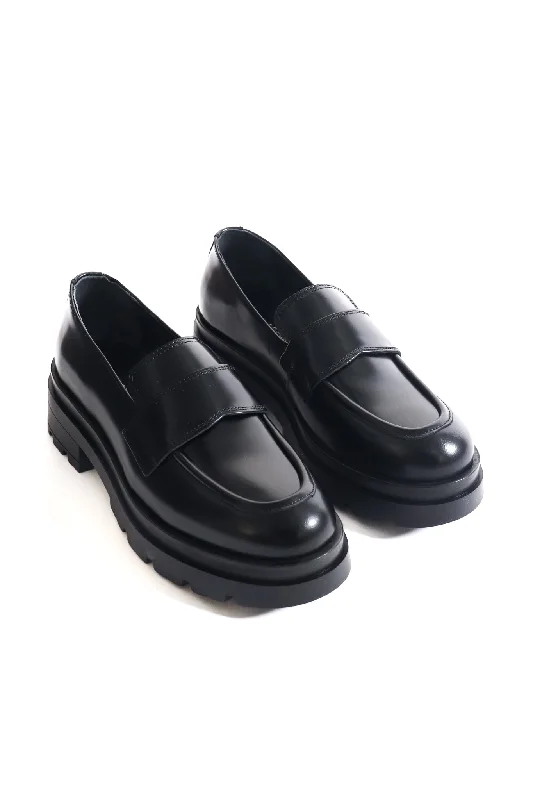 Classic loafers for daily style -Geraldine Black Leather Loafer