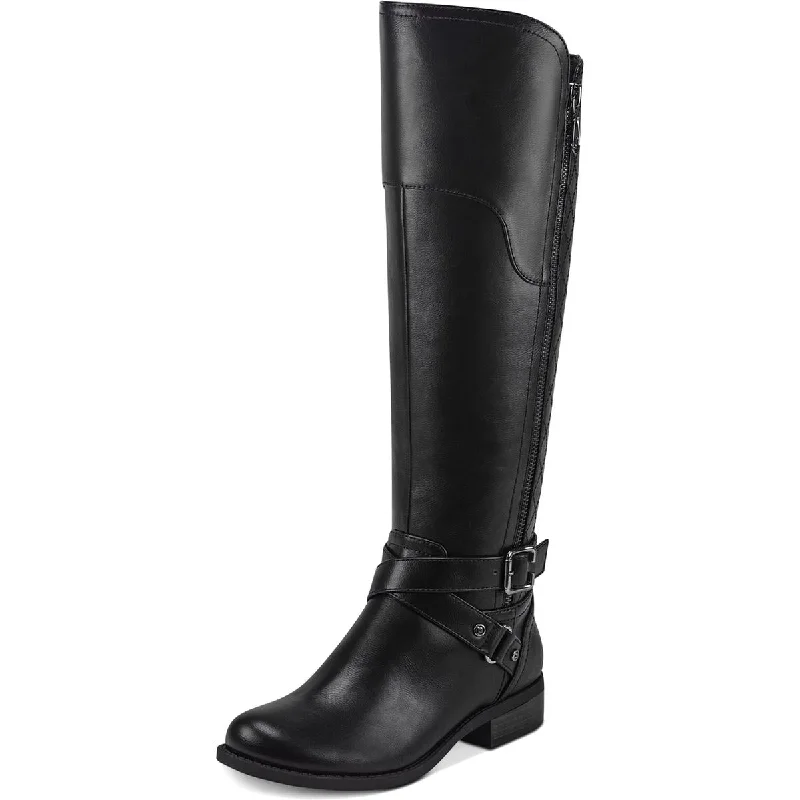 Waterproof boots for muddy hikes-G by Guess Womens Haydin Faux Leather Tall Riding Boots