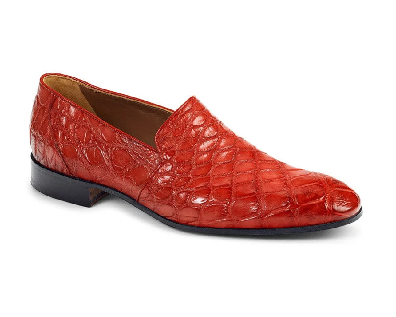 Loafers with extra cushioning -Mauri - 4440 Alligator Body Hand Painted Loafers