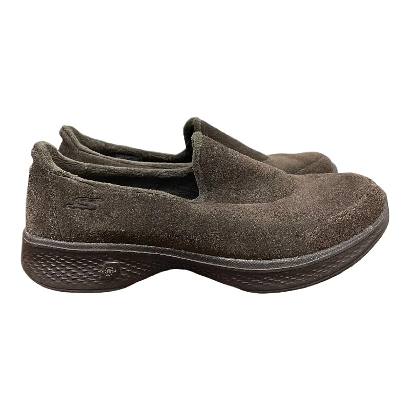 elegant flats for everyday wear-Shoes Flats By Skechers In Brown, Size: 7.5