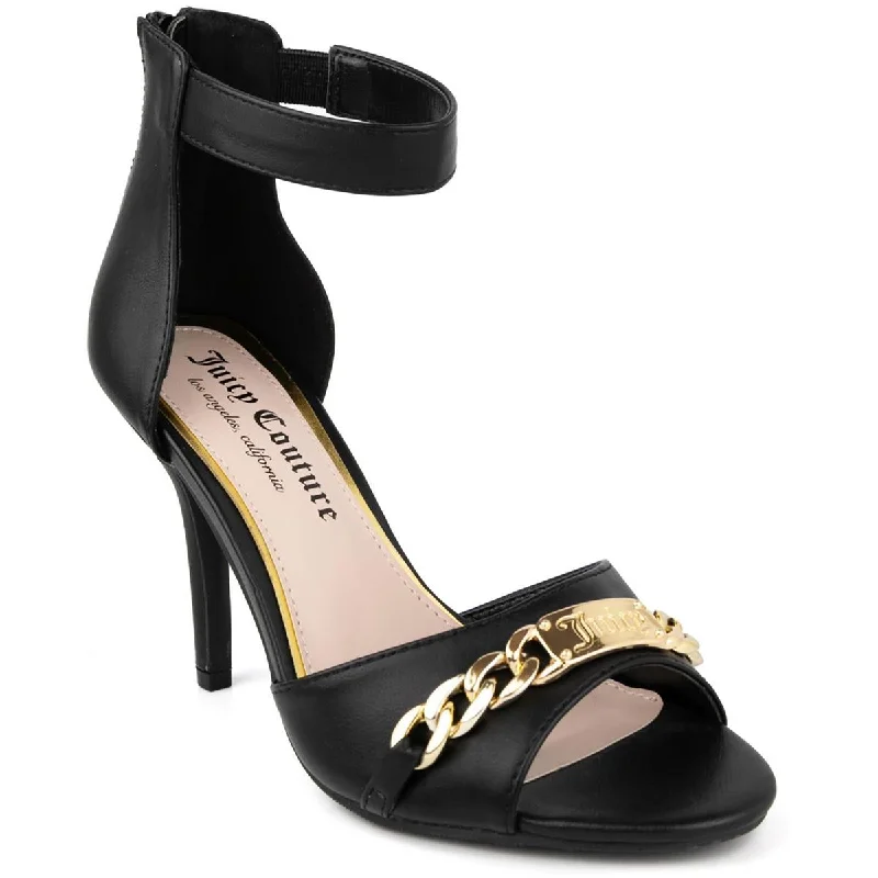 High heels with durable stitching -high heels for elevated style-Juicy Couture Womens MAIA Faux Leather Ankle Strap Pumps