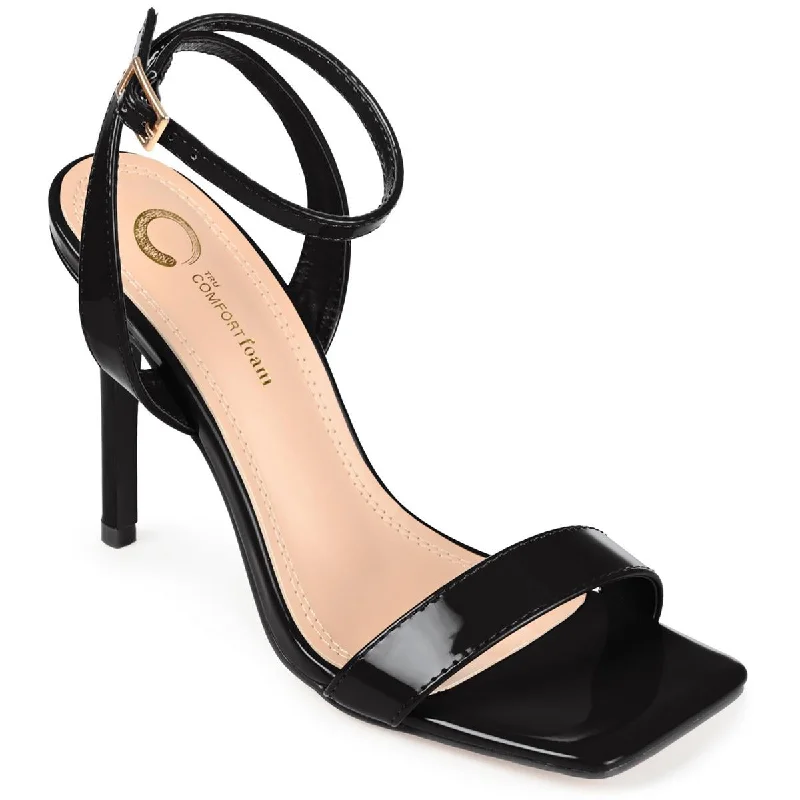 High heels with stylish stitching -high heels for a chic office style-Journee Collection Womens Dorian Patent Open Toe Pumps