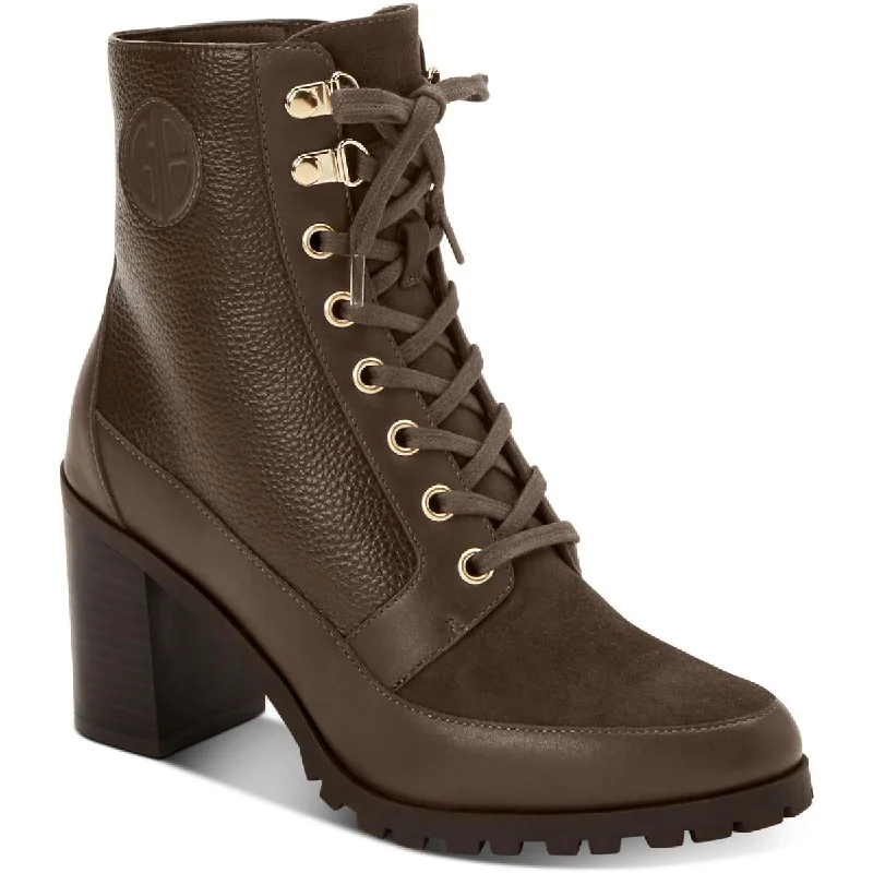 Best boots for rainy roads-Giani Bernini Womens Keeryn L Leather Ankle Combat & Lace-up Boots