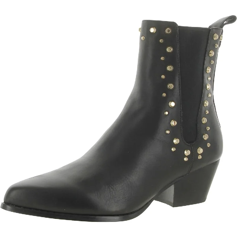 Slip-on boots for casual use-MICHAEL Michael Kors Womens Leather Block Heel Mid-Calf Boots