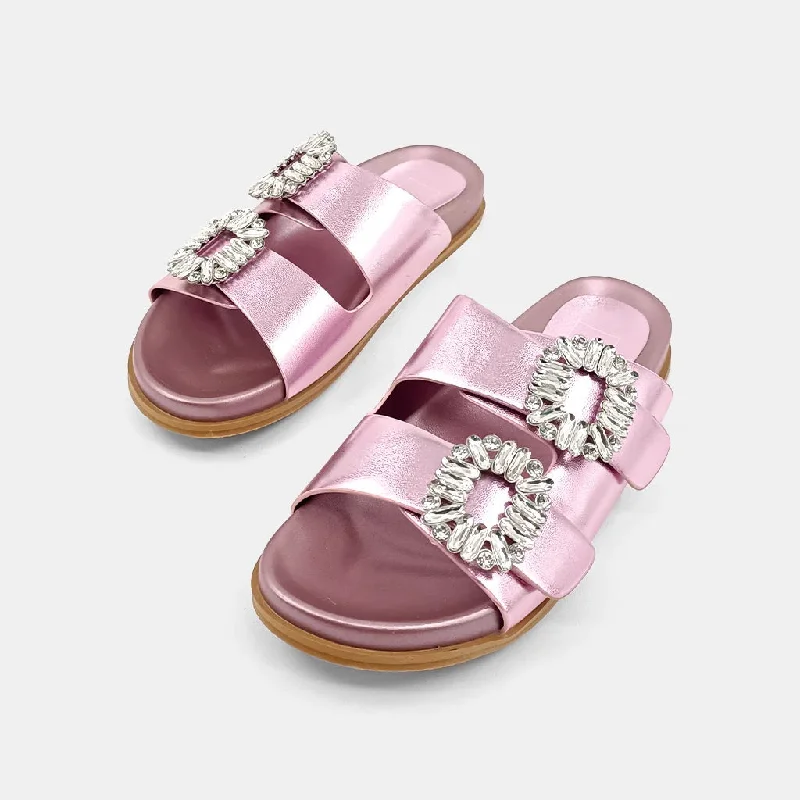 Cushioned sandals for ankle comfort-Bridget Pink Sandals