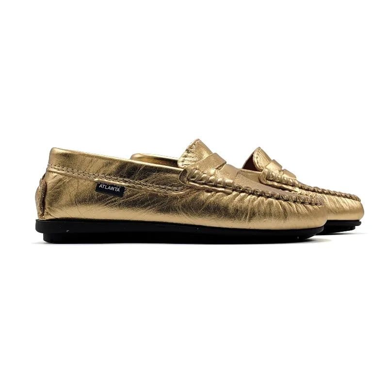 Stylish loafers with tassel details -Atlanta Mocassin Light Gold Penny Loafer 032