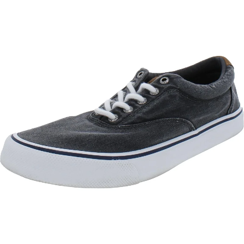 Athletic shoes with stylish midsoles -Sperry Mens Canvas Lace-Up Sneakers