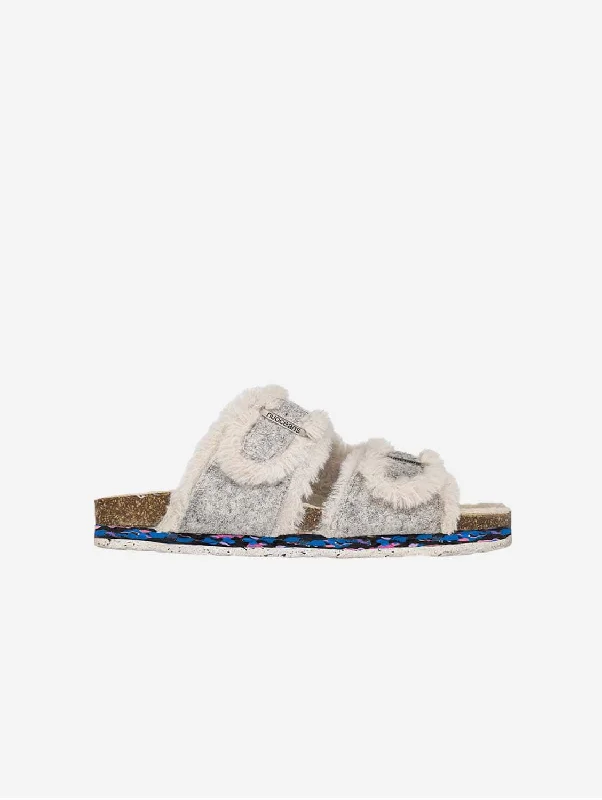 comfy slippers padded-The Nuo Fluff Vegan Slippers | Grey