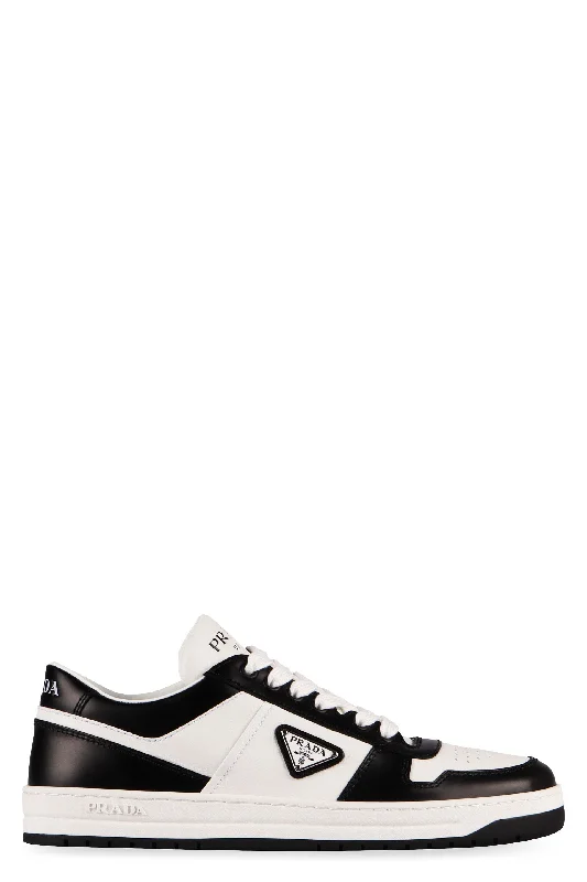 Athletic shoes for intense running sessions -PRADA Downtown Chic Leather Low-Top Sneakers