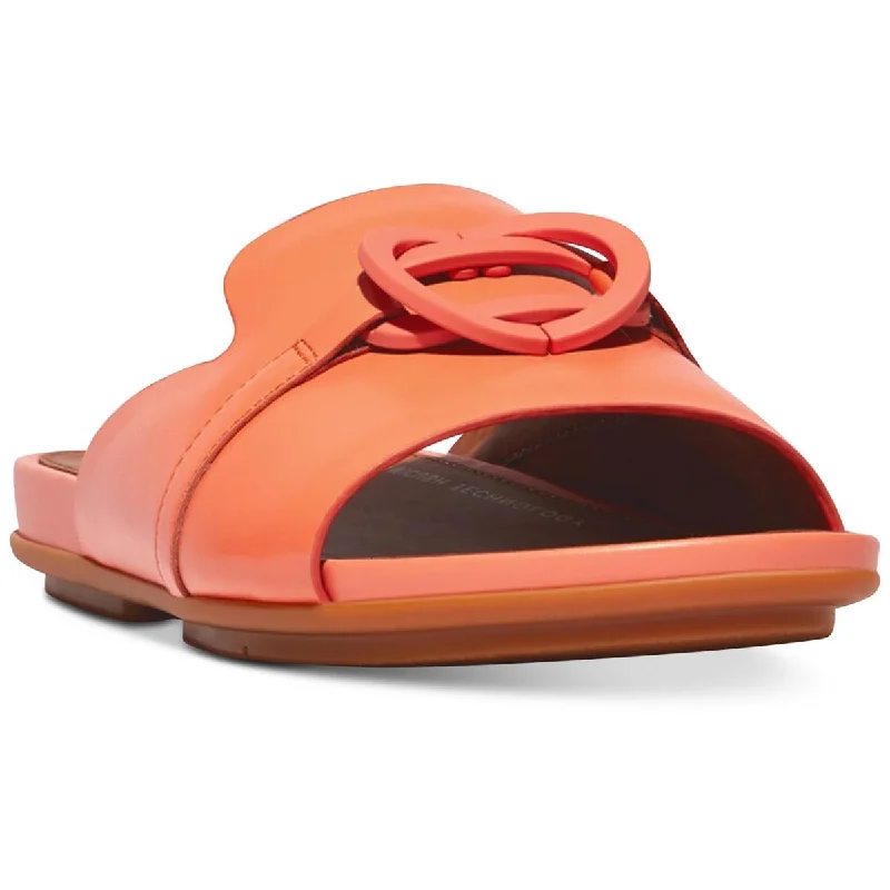 Soft sandals for long summers-Fitflop Womens Gracie Circlet Leather Slip On Slide Sandals