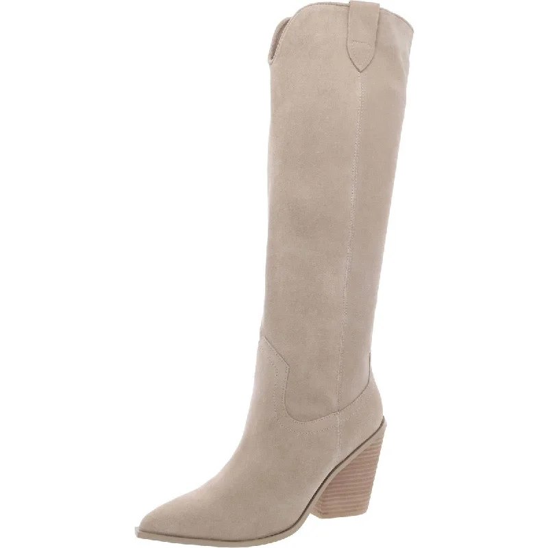 Stylish ankle boots for parties-Steve Madden Womens Brondy Suede Pull On Knee-High Boots