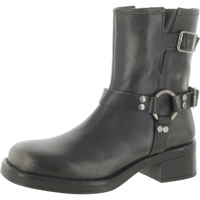 Best boots for snowy trails-Steve Madden Womens BRIXTON Leather Motorcycle Boots