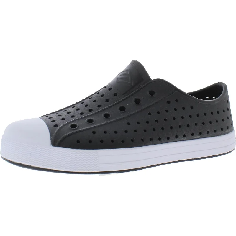 Athletic shoes with plush textures -SAGUARO Womens Perforated Round Toe Slip-On Sneakers