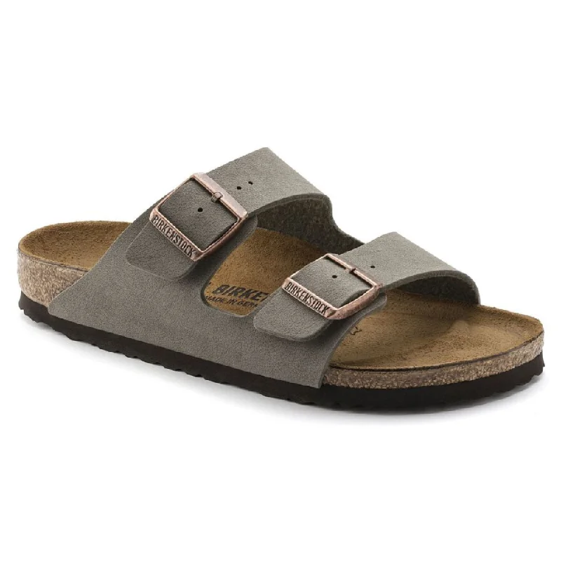 Birkenstock Arizona Birkibuc Stone Sandal (Unisex)