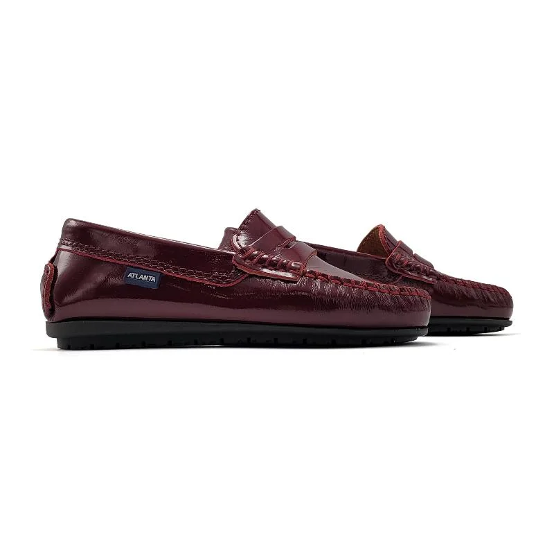 Budget loafers for low cost -Atlanta Mocassin Burgundy Patent Penny Loafer 032