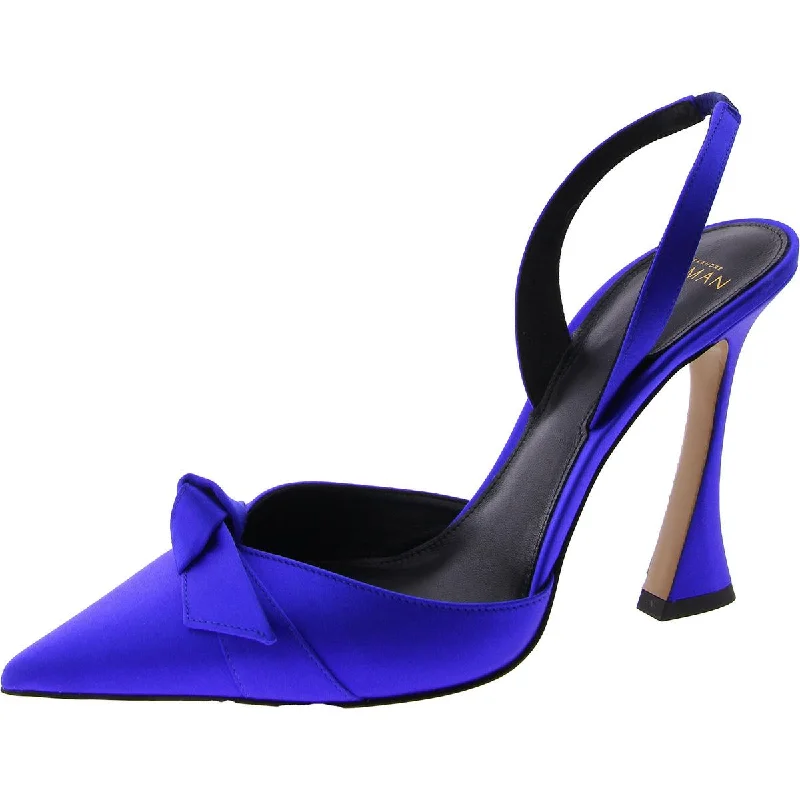 High heels with trendy midsoles -high heels for evening wear-Clarita Womens Satin Slip On Slingback Heels