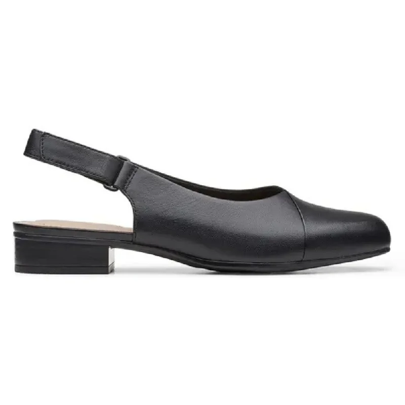 Clarks Juliet Pull Black Leather Sandal (Women's)