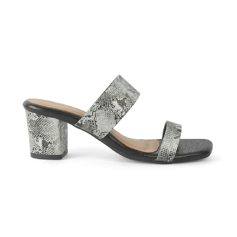 Comfortable sandals for daily hikes-Tresmode Rentu Pewter Women's Dress Block Heel Sandals