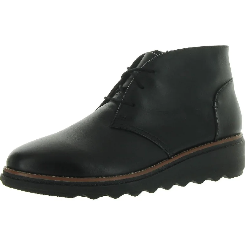 Comfortable boots for daily wear-Clarks Womens Sharon Hop Leather Lace-Up Chukka Boots