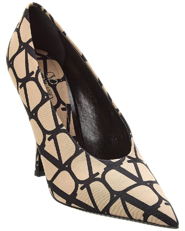 High heels for women with shin relief -high heels for the fashion-savvy woman-Valentino VLogo 110 Canvas Pump