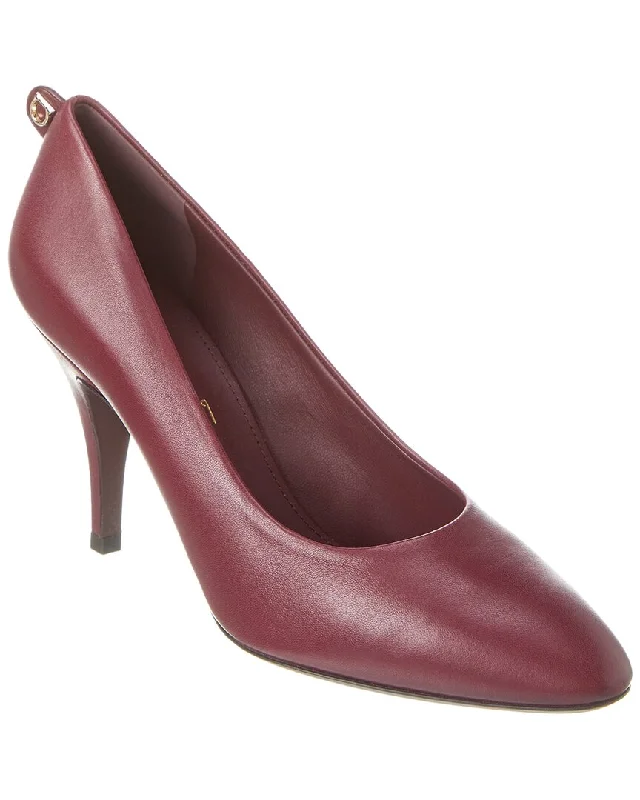 High heels with plush soles -high heels with creative design-Ferragamo Judy Leather Pump