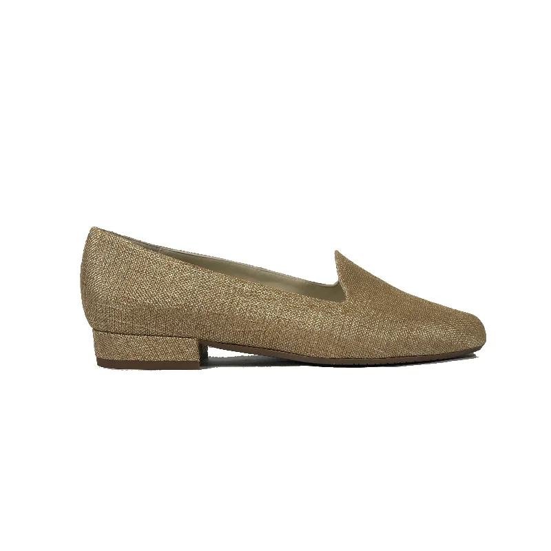 Slip-on loafers for lazy -'Tracey' vegan-textile loafers by Zette Shoes - beige