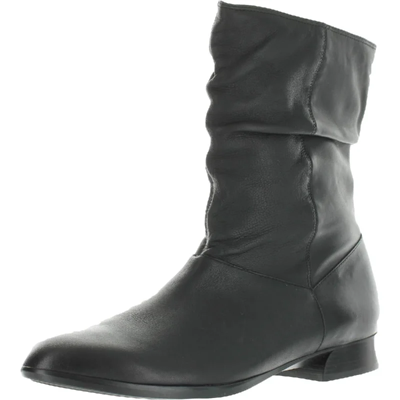 Premium cowboy boots for teens-Munro Womens Lynette Leather Zipper Mid-Calf Boots