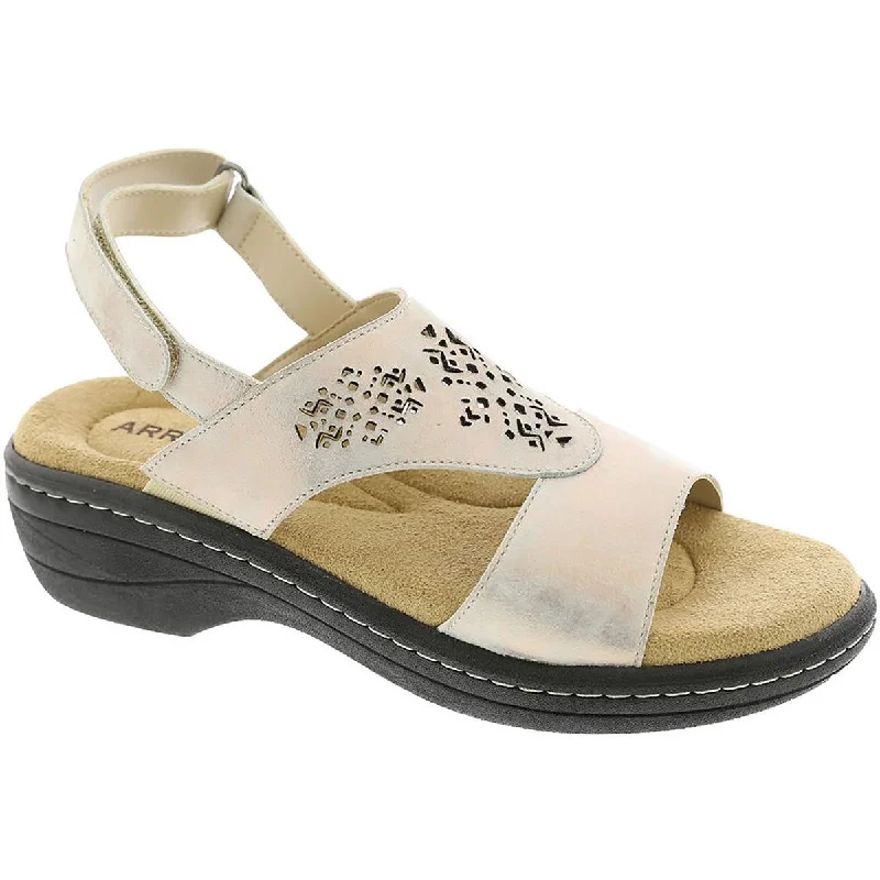 Cheap sandals for kids’ summer-Array Womens Seaside Leather Wedge Sandals