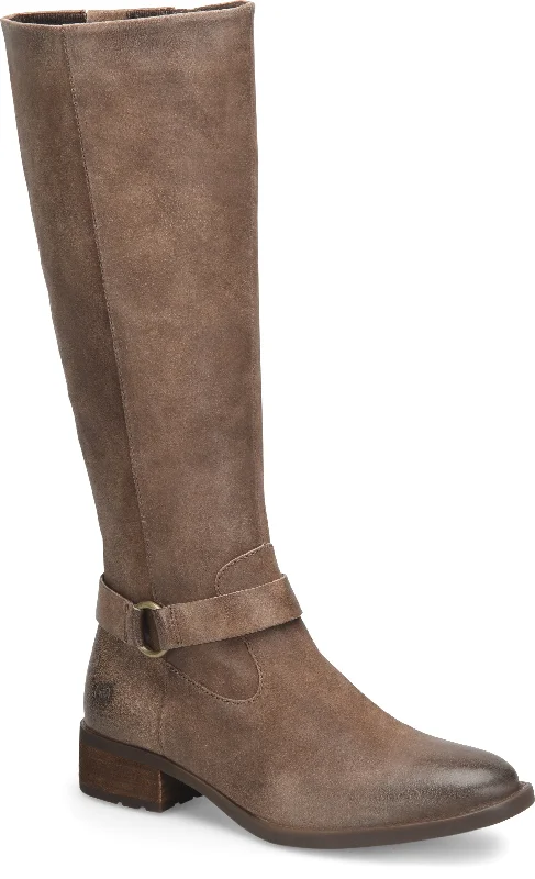 Fashionable boots for cold trails-Born Saddler Tall Boot Taupe Women's