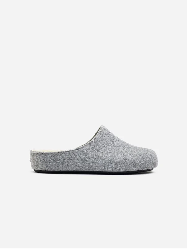 glow slippers tan-Date Men's Vegan Mule Slippers | Light Grey