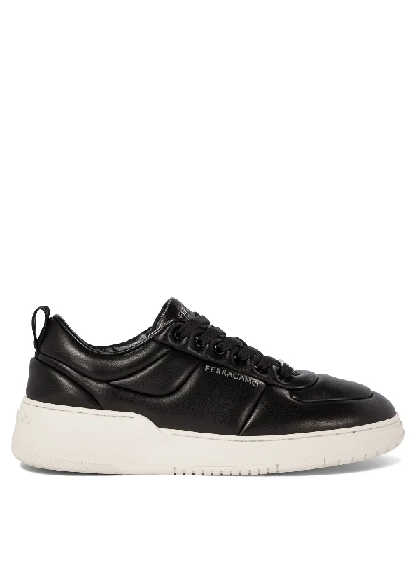 Athletic shoes with plush linings -Ferragamo Elegance Low-Top Sneaker