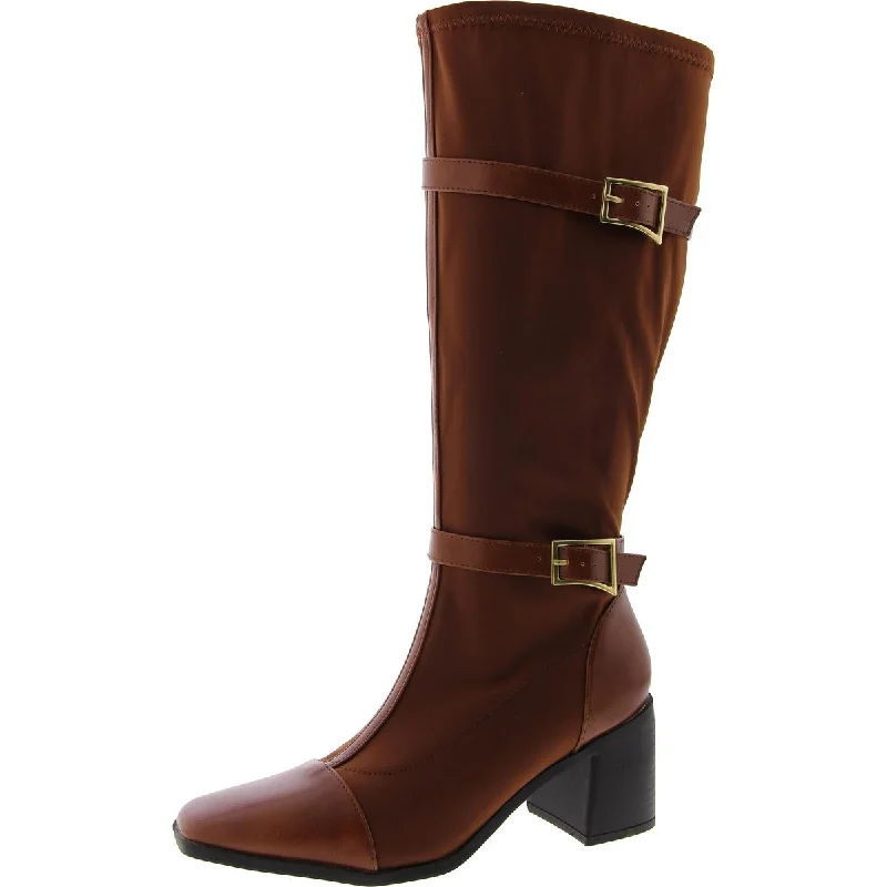 Durable boots for rocky treks-Journee Collection Womens Toe Cap Square Toe Knee-High Boots