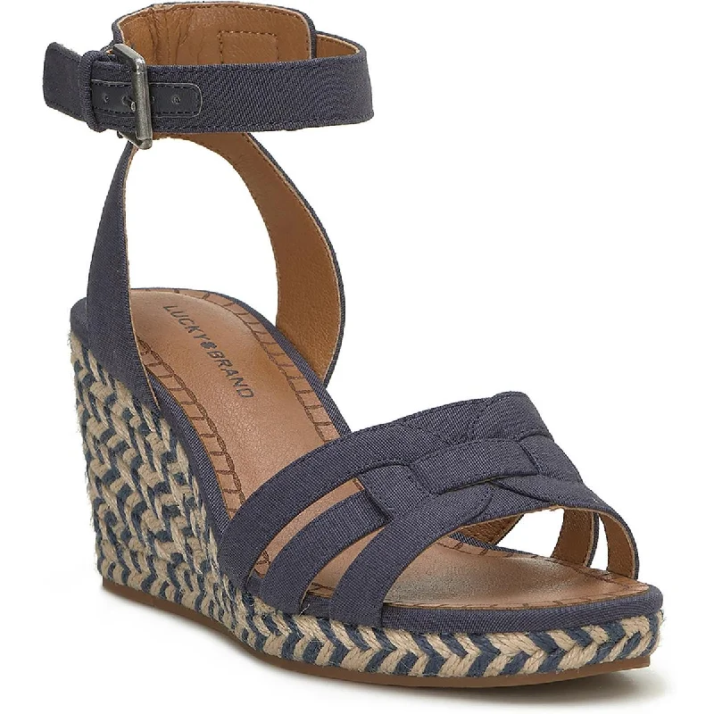 Soft sandals for summer nights-Lucky Brand Womens Maleigh Ankle Strap Open Toe Wedge Sandals