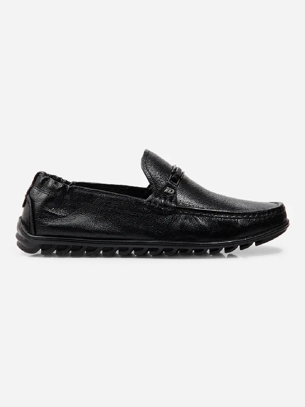 Loafers with rain-ready soles -Men Black Loafer (ID1164)