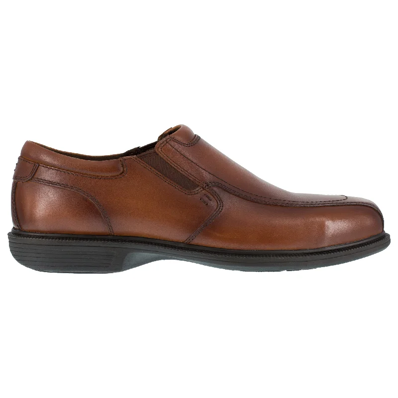 Loafers for winter insulation -Florsheim Mens Brown Leather Loafers Dress Slip-On Work ST