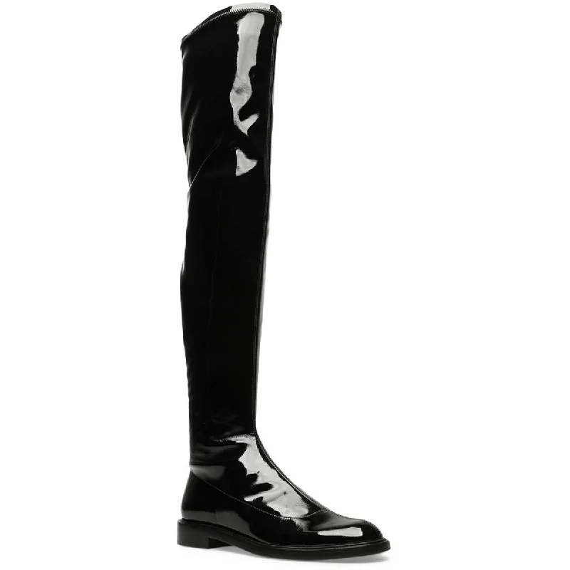 Best boots for wet winters-Schutz Womens S-Kaolin Patent Leather Tall Over-The-Knee Boots