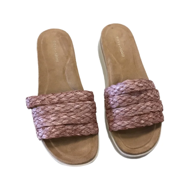 flats for relaxed city lifestyle-Shoes Flats By Easy Spirit In Pink & Tan, Size: 8