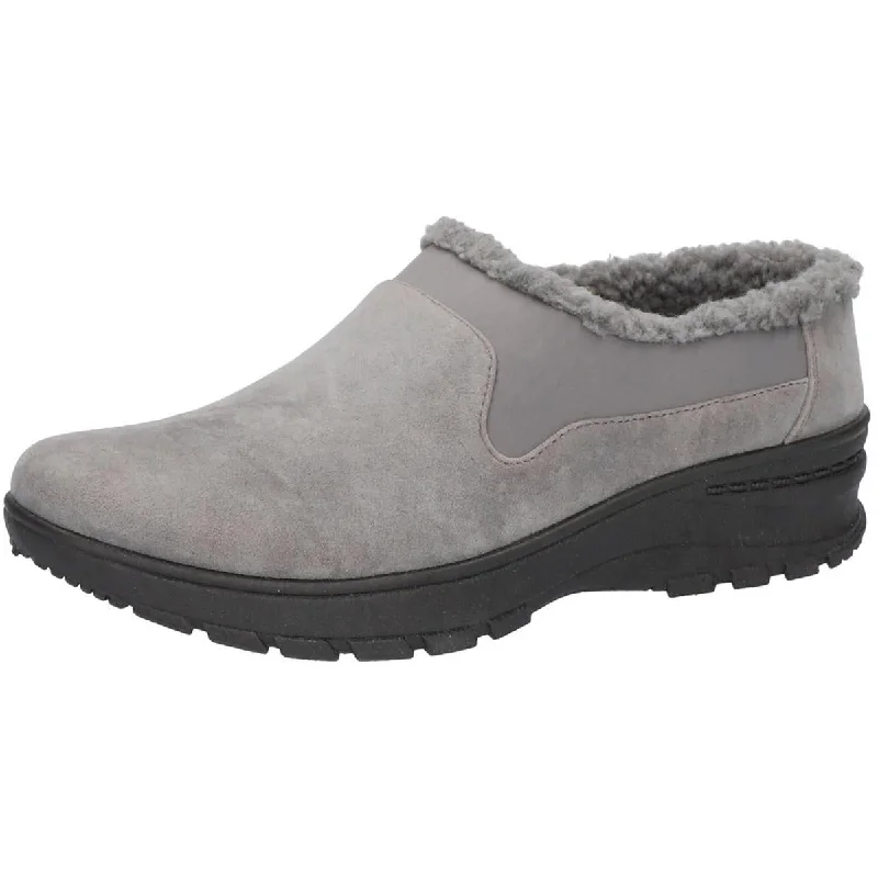 Athletic shoes with grippy soles -Easy Street Womens DULUTH Faux Fur Slip On Casual and Fashion Sneakers