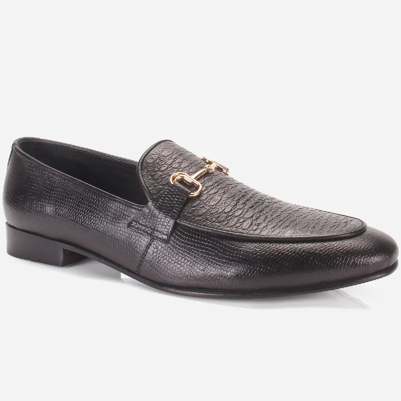 Loafers for business dinners -Mens "ASTON" Leather Slide-in Loafers Formal Shoes