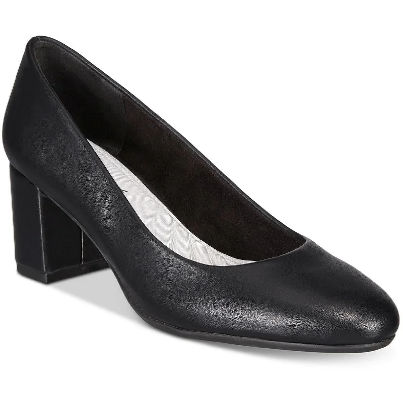 High heels for casual night outings -high heels for a bold, fashion-forward look-Easy Street Womens Proper Faux Leather Block Heel Pumps