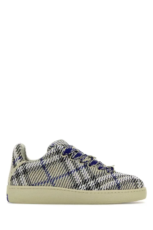 Athletic shoes with sleek profiles -BURBERRY Embroidered Fabric Box Sneakers for Men