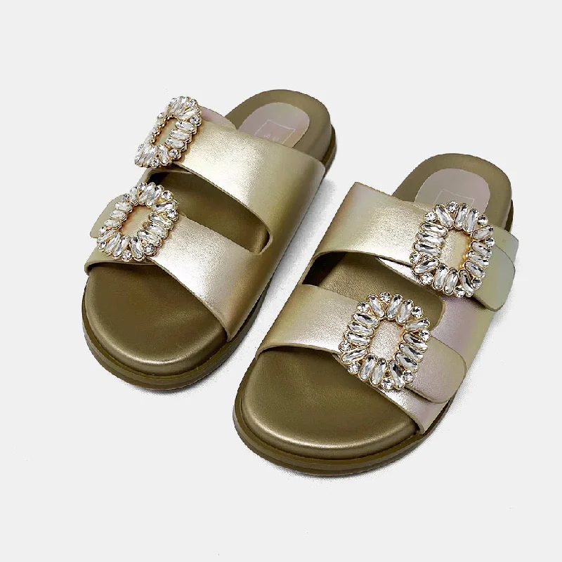 Non-slip sandals for wet hikes-Bridget Gold Sandals