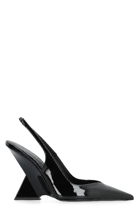 High heels with durable leather uppers -high heels with chic cutouts-THE ATTICO Sculpted Heel Slingback Pumps