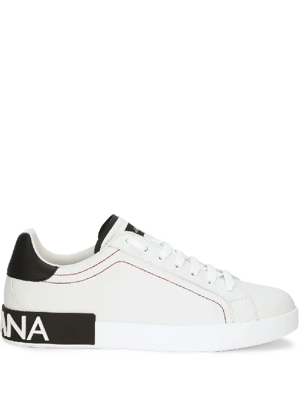 Athletic shoes for fast-paced sports -DOLCE & GABBANA Portofino Leather Low-Top Sneakers for Men