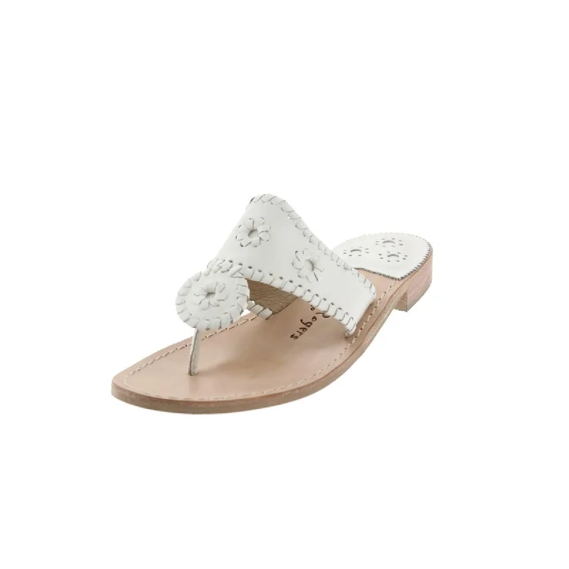 Soft sandals for everyday comfort-Jack Rogers Womens Palm Beach Patent Whip Stitched Trim Thong Sandals