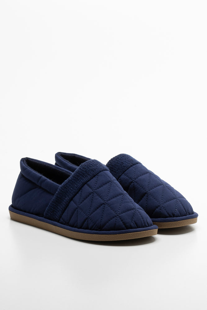 flair slippers non-slip-Quilted Slipper Navy