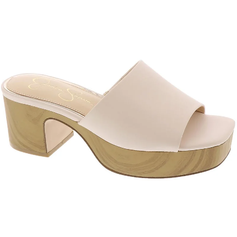 Breathable sandals for sunny weather-Jessica Simpson Womens Kalyani Block Heel Slip-On Platform Sandals