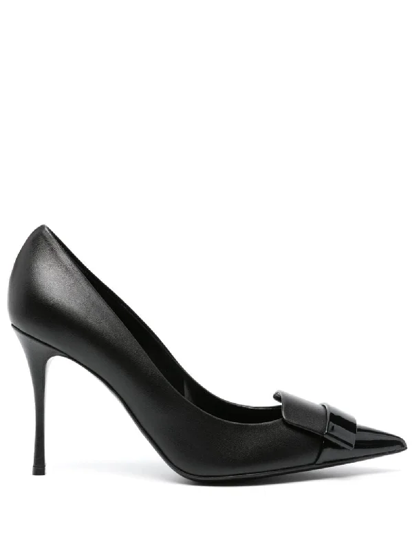 High heels with lightweight builds -comfortable high heels with platform sole-SERGIO ROSSI Classic Leather Pumps 75MM